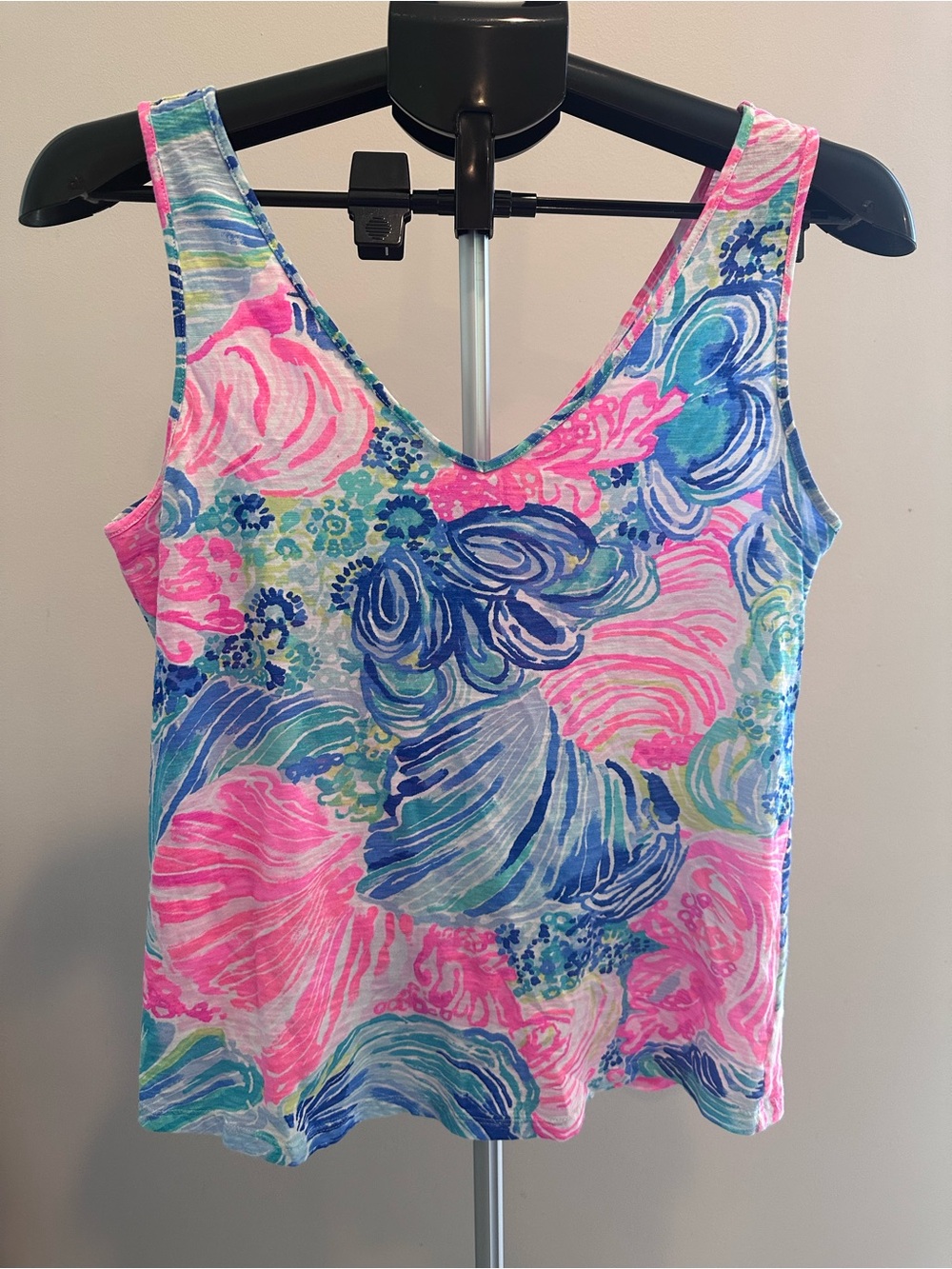 Lilly Pulitzer Pink Blue Green Floral-Print Tank Top